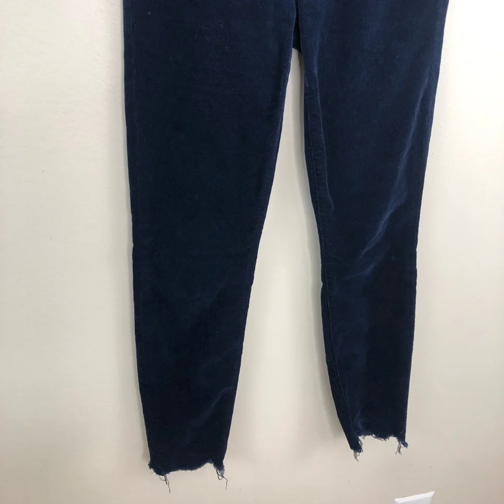 Mother high waisted looker ankle chew hopscotch blue corduroy size 25 - Picture 4 of 15